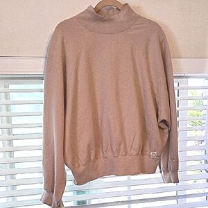 Champion You Woman's Beige Vintage Wash Mock Ne, Size: XL, NWT